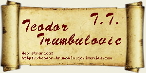 Teodor Trumbulović vizit kartica